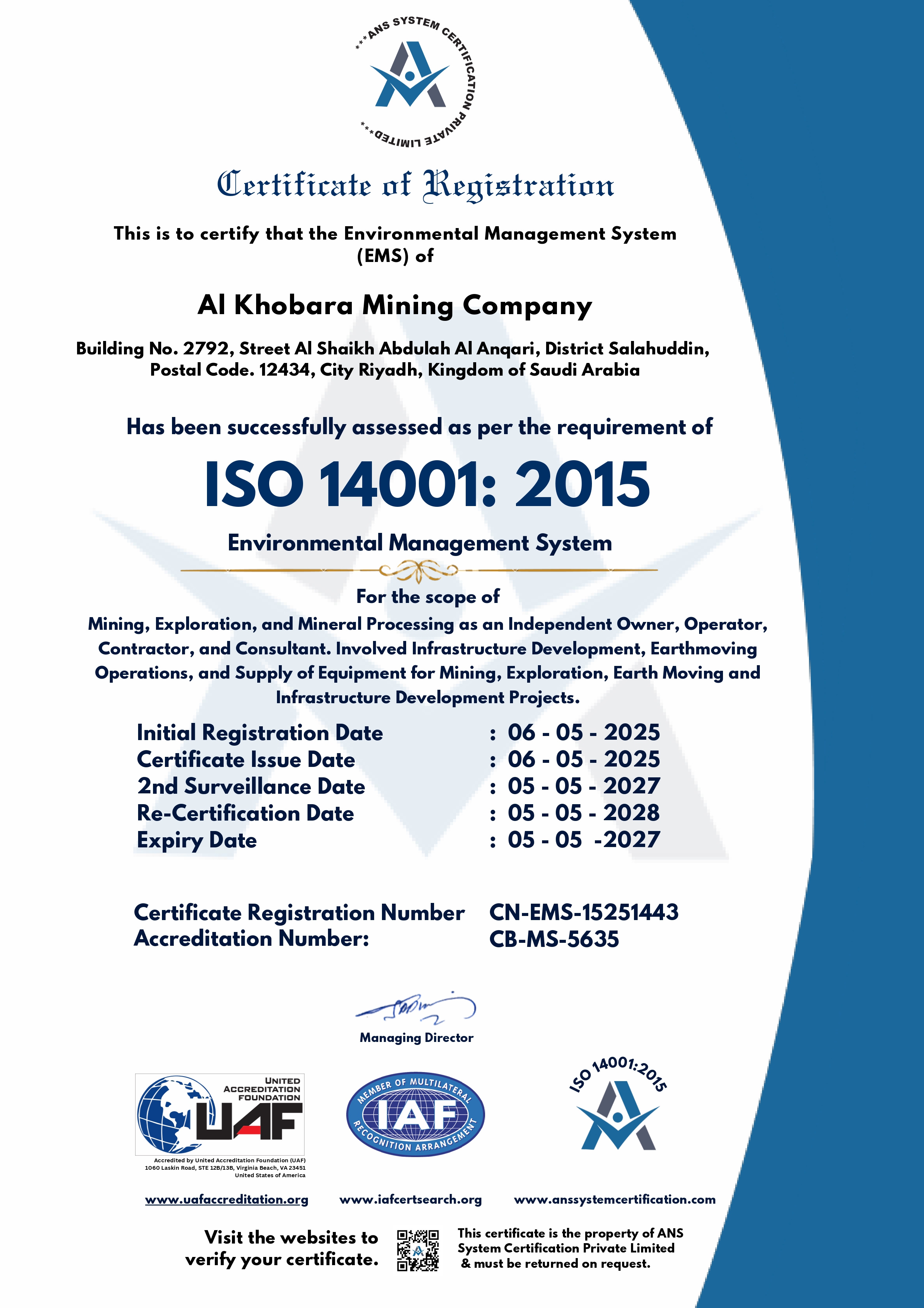 ISO 14001:2015 Environmental Management System